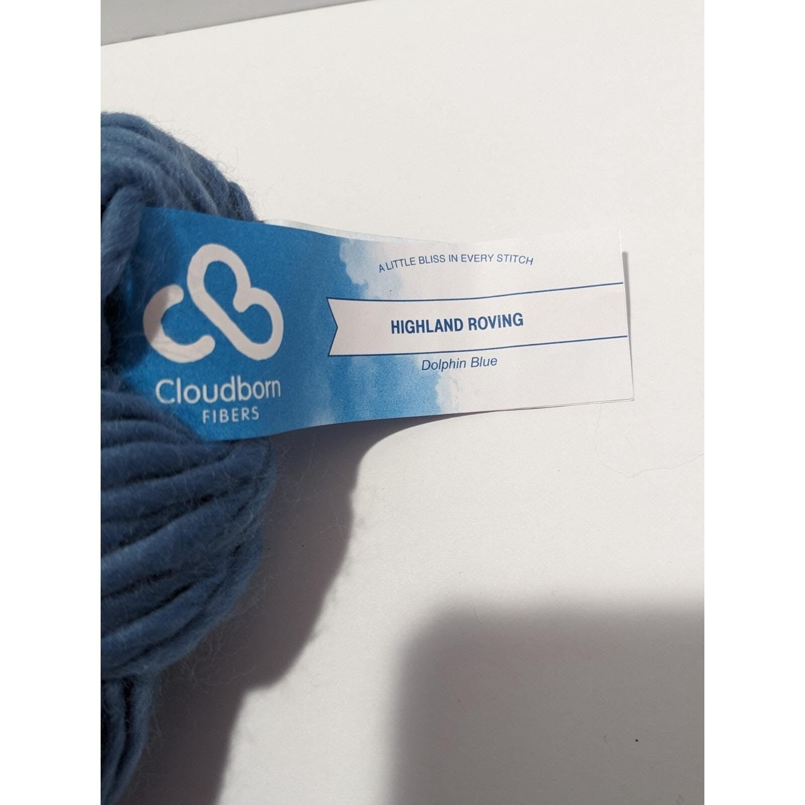 Cloudborn Fibers Highland Roving Dolphin Blue