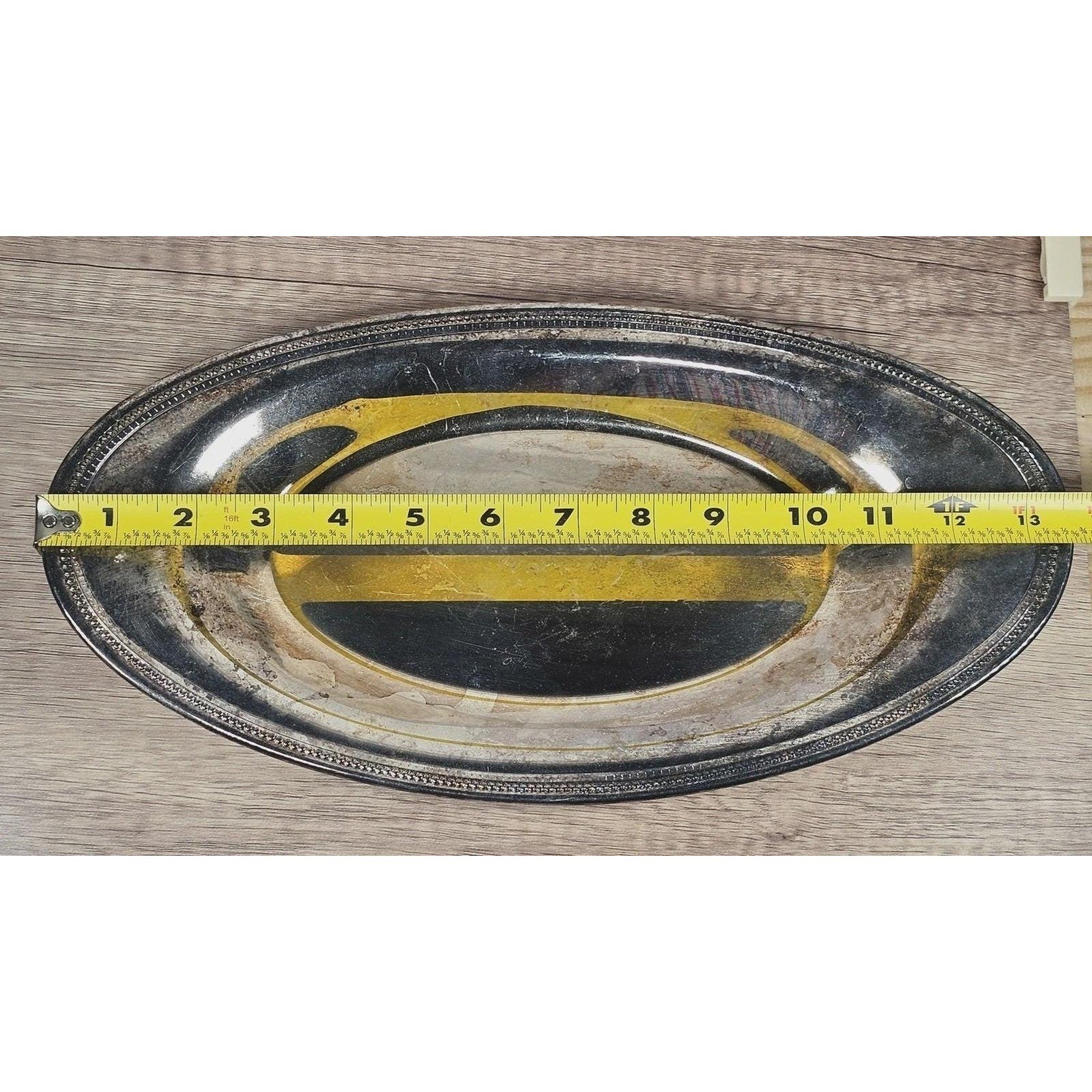 Vintage Oneida Queen Bess Silverplate Oval Tray 13.5 x 6 Serving Platter