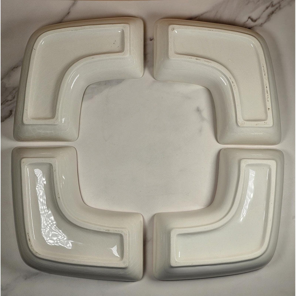 Vintage Avon Floral Ceramic Dishes Set of 4 Hand Painted Serveware