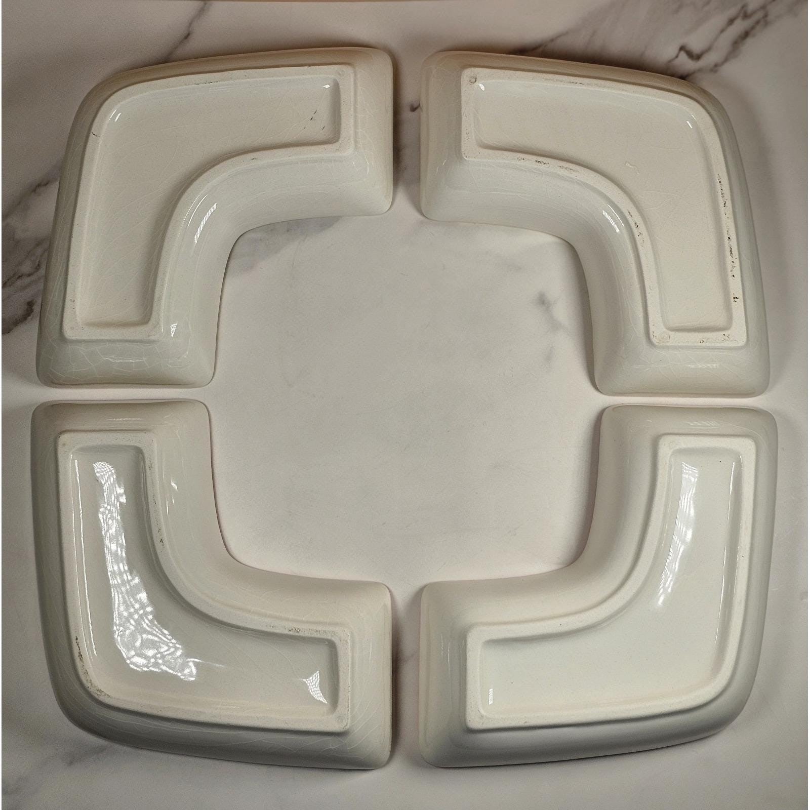 Vintage Avon Floral Ceramic Dishes Set of 4 Hand Painted Serveware