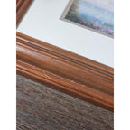 Vintage Coastal Cottage Framed Print Wall Art | Nautical Harbor Scene
