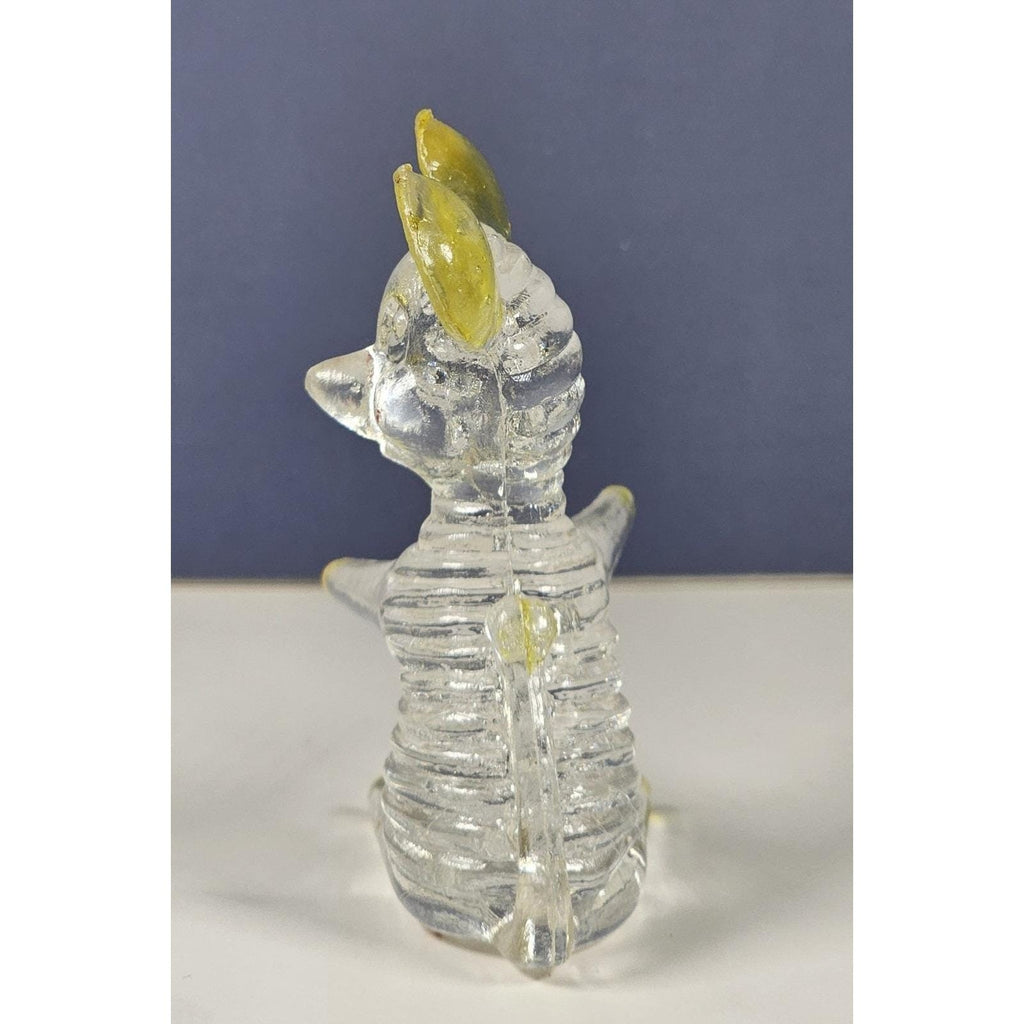 Vintage Lucite Mouse Figurines Clear Yellow Hong Kong