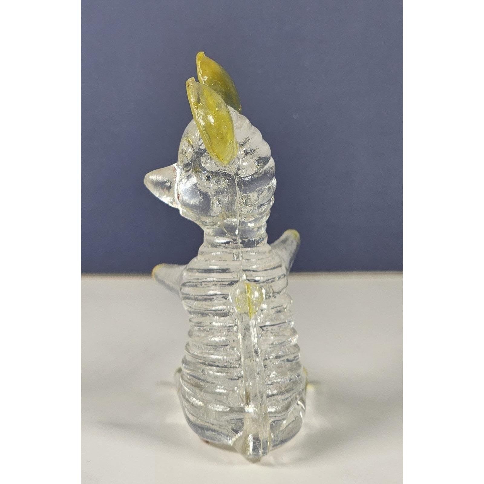 Vintage Lucite Mouse Figurines Clear Yellow Hong Kong