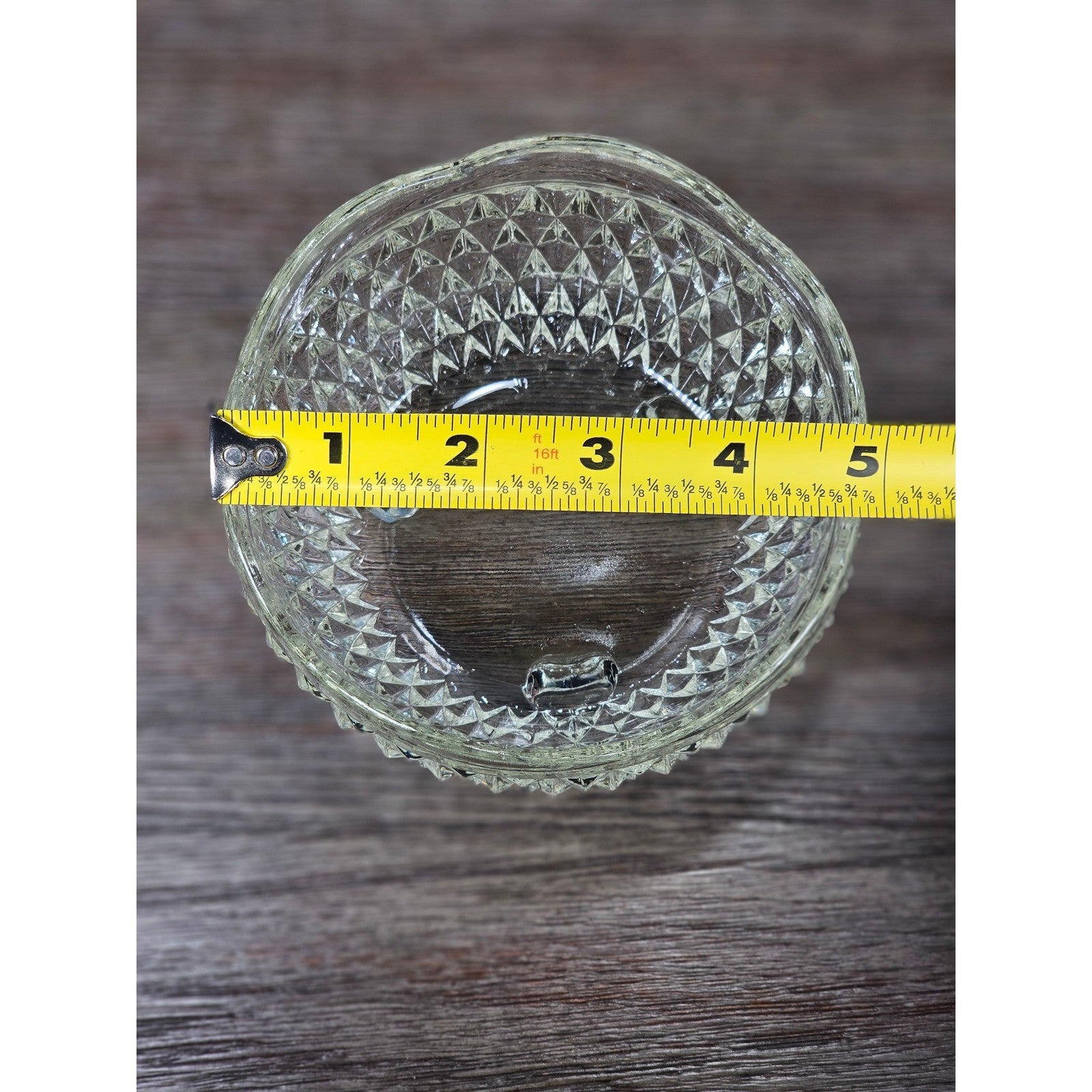 Vintage Pressed Glass Footed Bowl Heart Rim Clear Glass Candy Dish