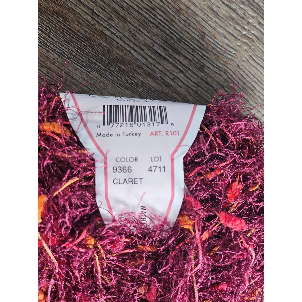 Title: Moda Dea Flip Claret Bulky Novelty Yarn 55 Yards Eyelash Ribbon