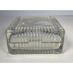 Vintage Crystal Trinket Box 1996 Small Square Jewelry Keepsake Box