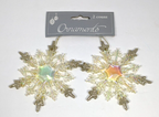 Pair of Prismatic Snowflake Ornaments