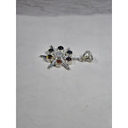 Vintage Sterling Silver Multistone Starburst Pendant .925 No Chain