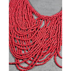 Vintage Multi-Strand Pink Seed Bead Statement Necklace