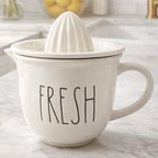 Rae Dunn FRESH Citrus Juicer Pitcher White Ceramic