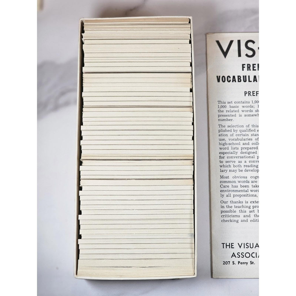 Vintage Vis-Ed French Vocabulary Cards Set 1000 Words Language Study