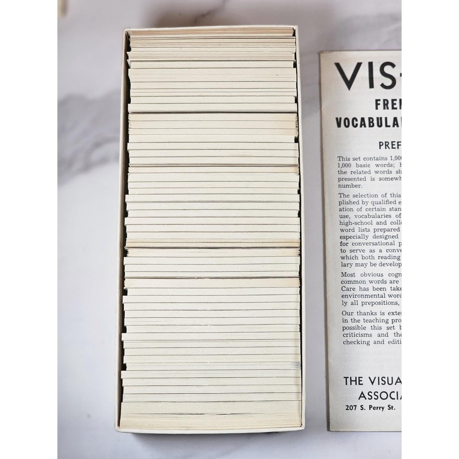 Vintage Vis-Ed French Vocabulary Cards Set 1000 Words Language Study