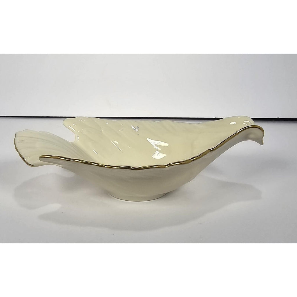 Vintage Lenox Dove Candy Dish Cream China Gold Trim