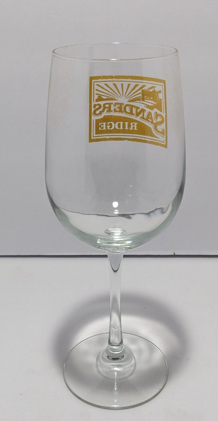 Sanders Ridge Stemmed Wine Glass 9" Clear With Gold Logo