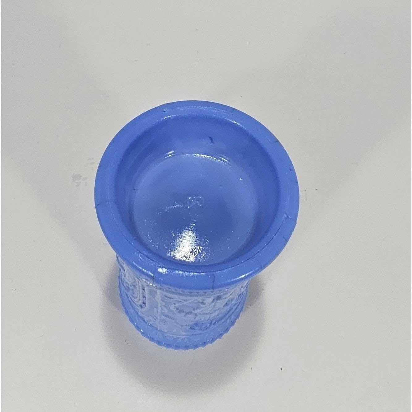 Vintage Westmoreland Blue Glass Stein Medieval Knight Barware Mug