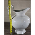 Vintage White Crackle Glaze Vase 12.5in Farmhouse Display