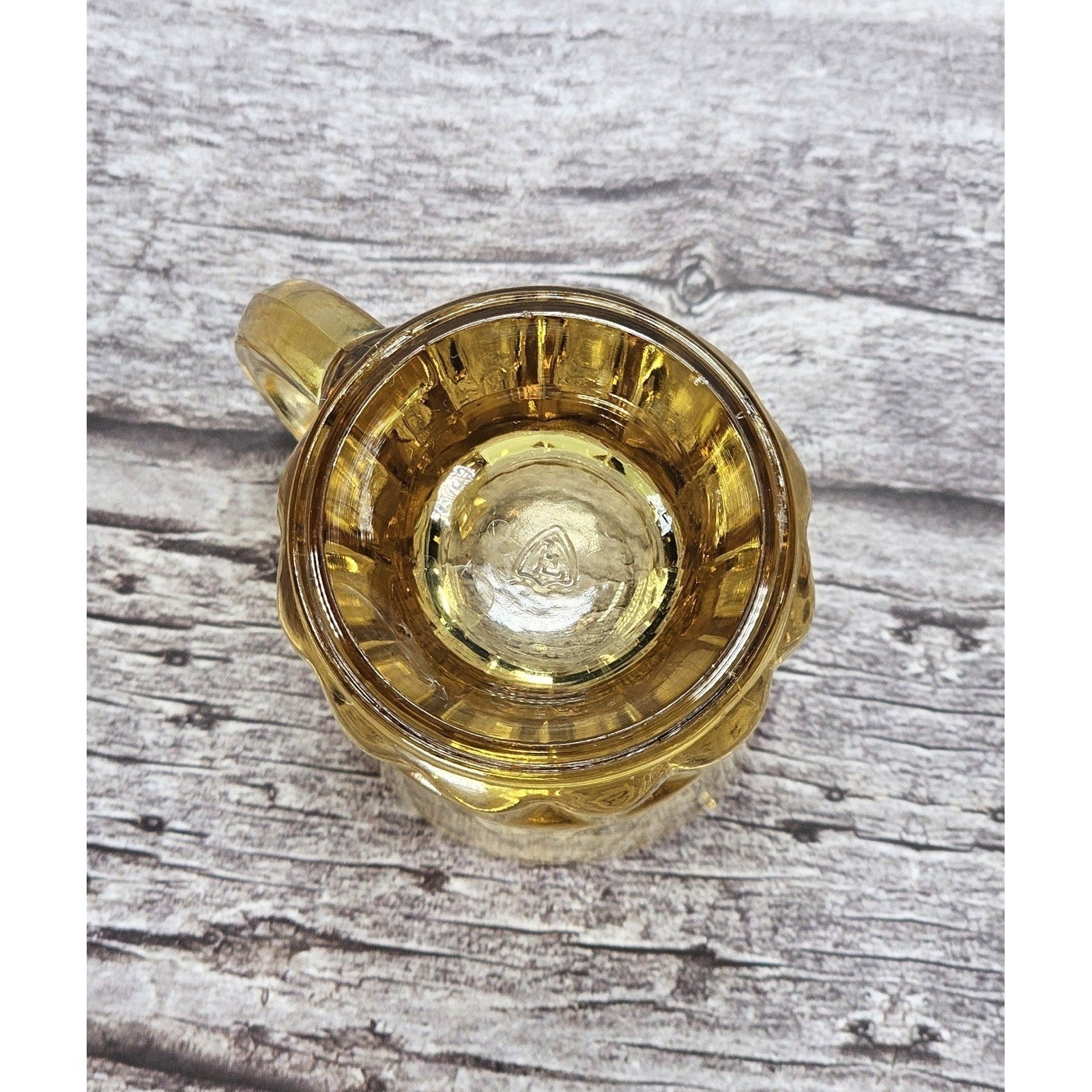 Vintage Federal Amber Mini Beer Mug Shot Glass 1970s Gold Glass