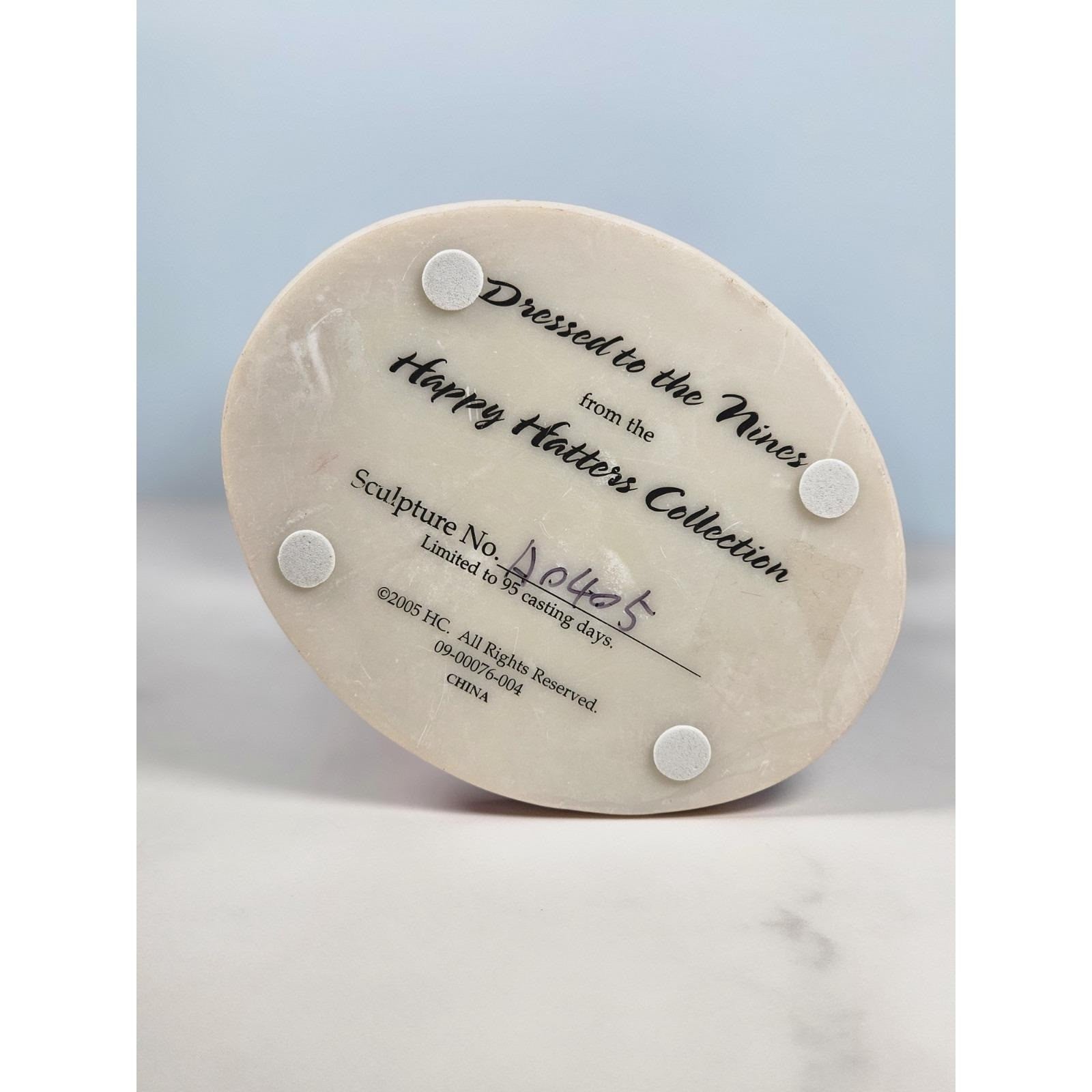 Hamilton Collection Happy Hatters Bear Figurine Purple Dress Umbrella 6"