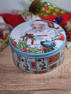 Santa Design Christmas Cookie Gift Tin 8"x5.5" Holiday Collectible Decor