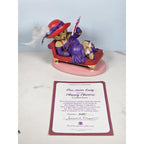 Hamilton Collection Happy Hatters Bear Figurine on Chaise Lounge 4"
