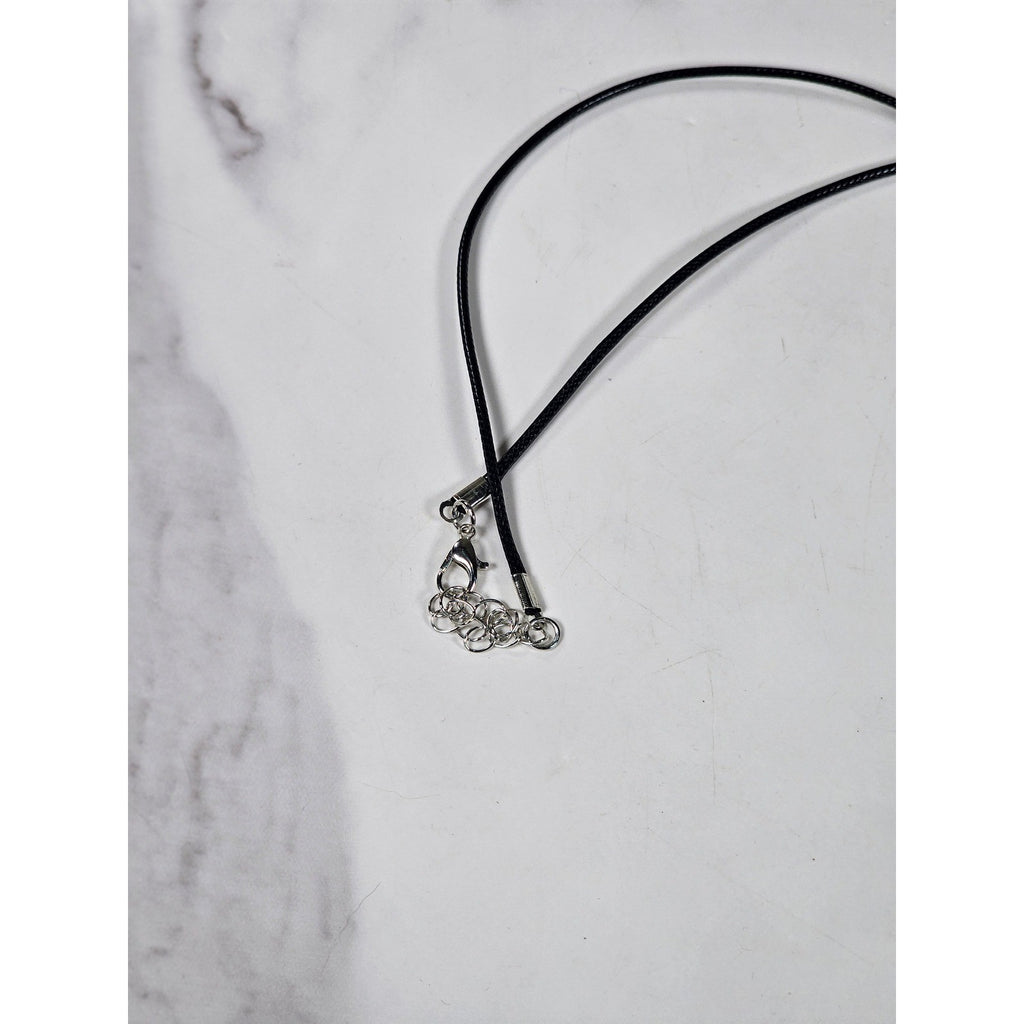 Vintage Sterling Silver Om Pendant with Green Stone Accent
