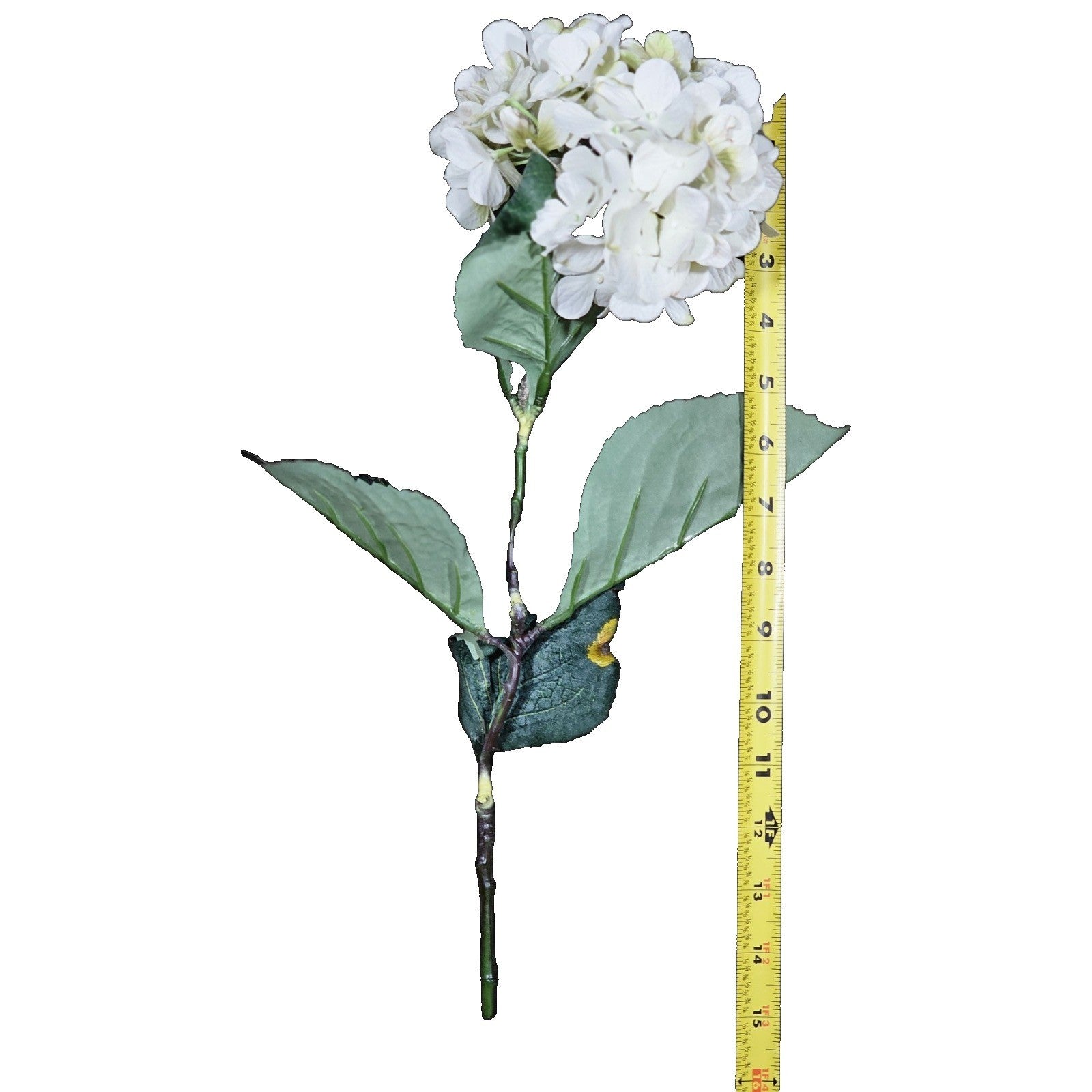 Vintage Artificial Hydrangea Flowers Set of 4 White Floral Stems