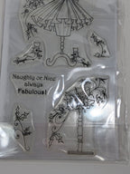 Katy Sue Designs Fabulous Festive Fashion 7-Piece Clear Stamp Set Naughty Or Nic