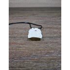Carved Buffalo Bone Pendant Woman & Horse Motif 3x1 Inch Statement Necklace