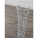 Vintage Clear Art Glass Bud Vase Applied Polka Dots 7 Inch