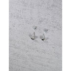 Vintage Yin Yang Stud Earrings Black White Enamel Round Posts