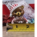 Vintage Bear Figurine Candy Cane Pajamas Teddy Bear 2.5 Inch