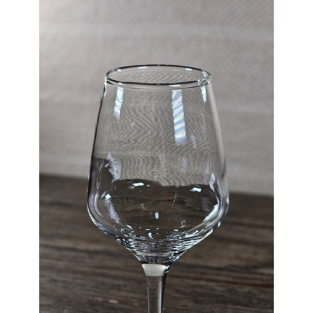 Vintage Stemmed Wine Glass 8.5 Inch Tall Clear Classic Dining Glass