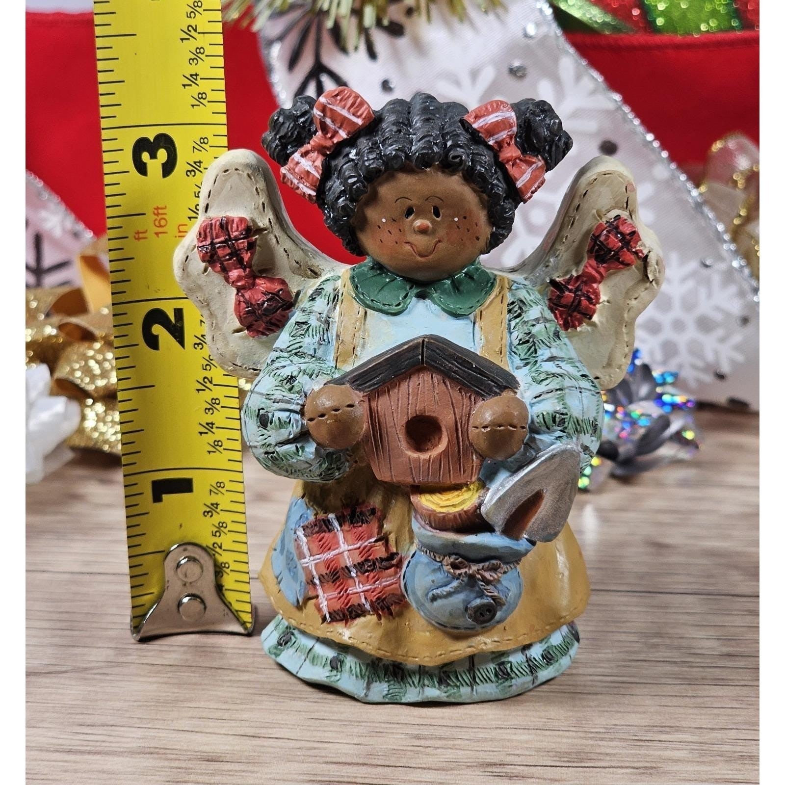 Angel Figurine Birdhouse 1990s Vintage Mini Holiday Decor