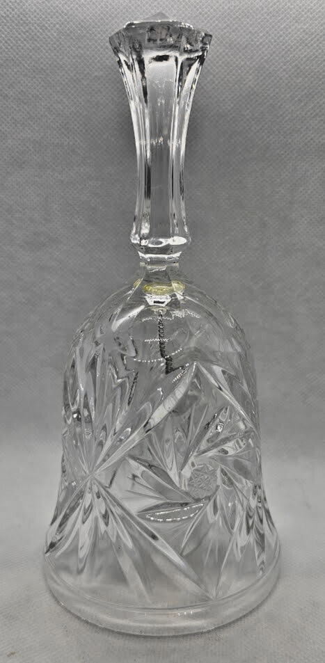 Vintage Crystal clear glass bell - Sun design