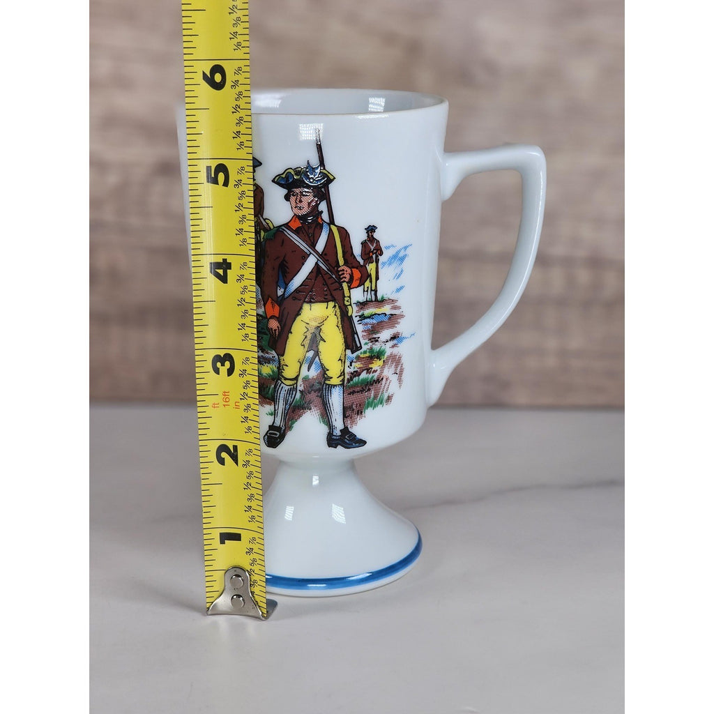 Vintage Fred Roberts Colonial Soldiers Mug Revolutionary War Footed Cup