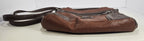 Stone & Co Shoulder Bag Purse Faux Leather Brown Cognac Zip Pockets