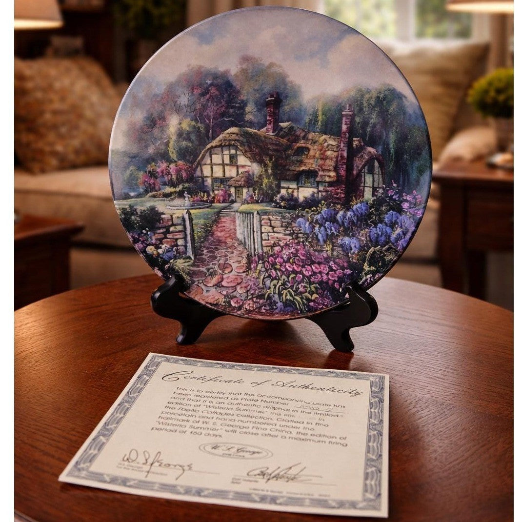 Carl Valente Wisteria Summer Plate Poetic Cottages WS George