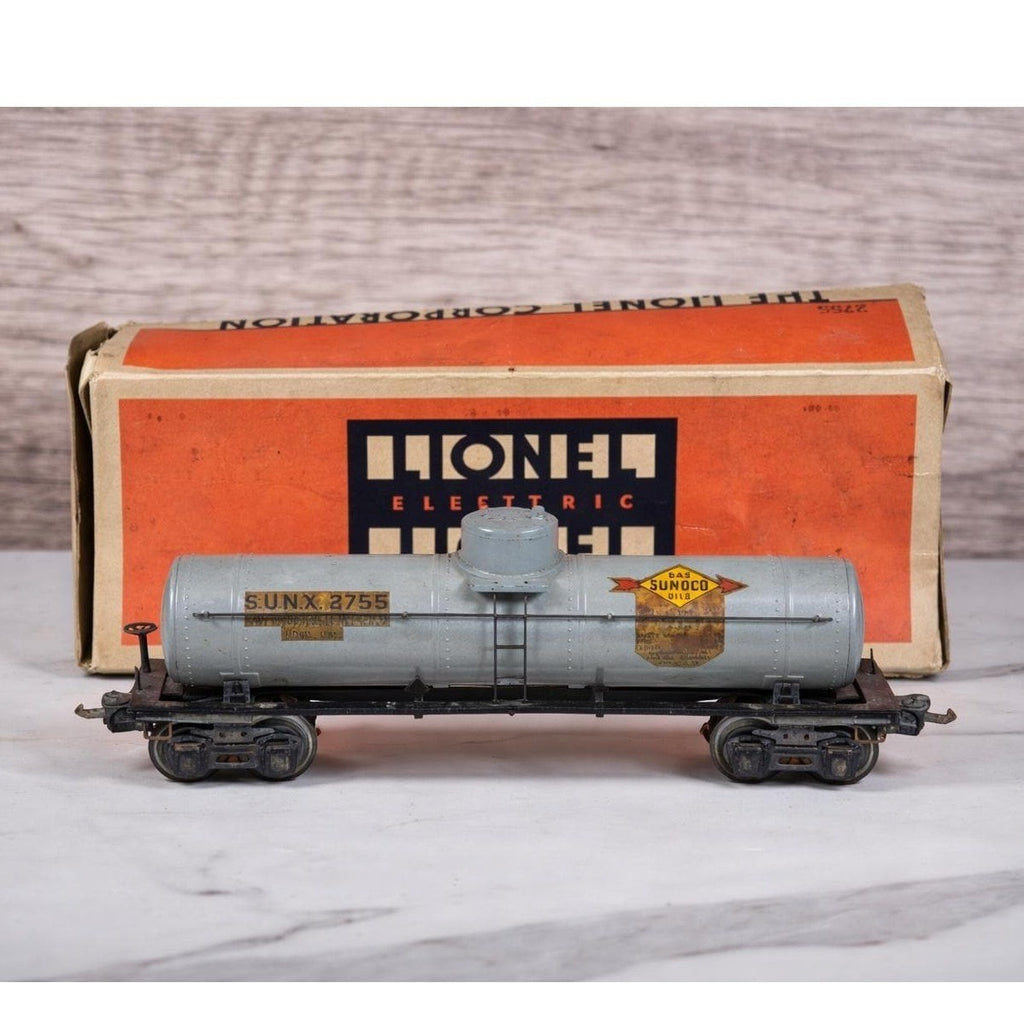 Vintage Lionel 2755 Sunoco Tank Car O Gauge Prewar Train With Box
