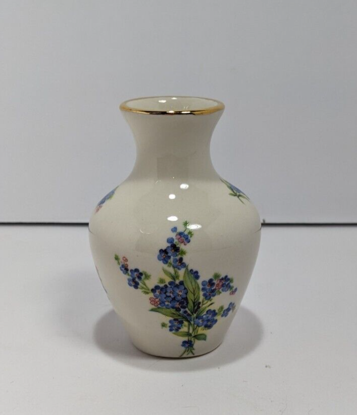 Holley Ross 22K Gold Trim Vase 4.5-in Vintage Ceramic Home Decor