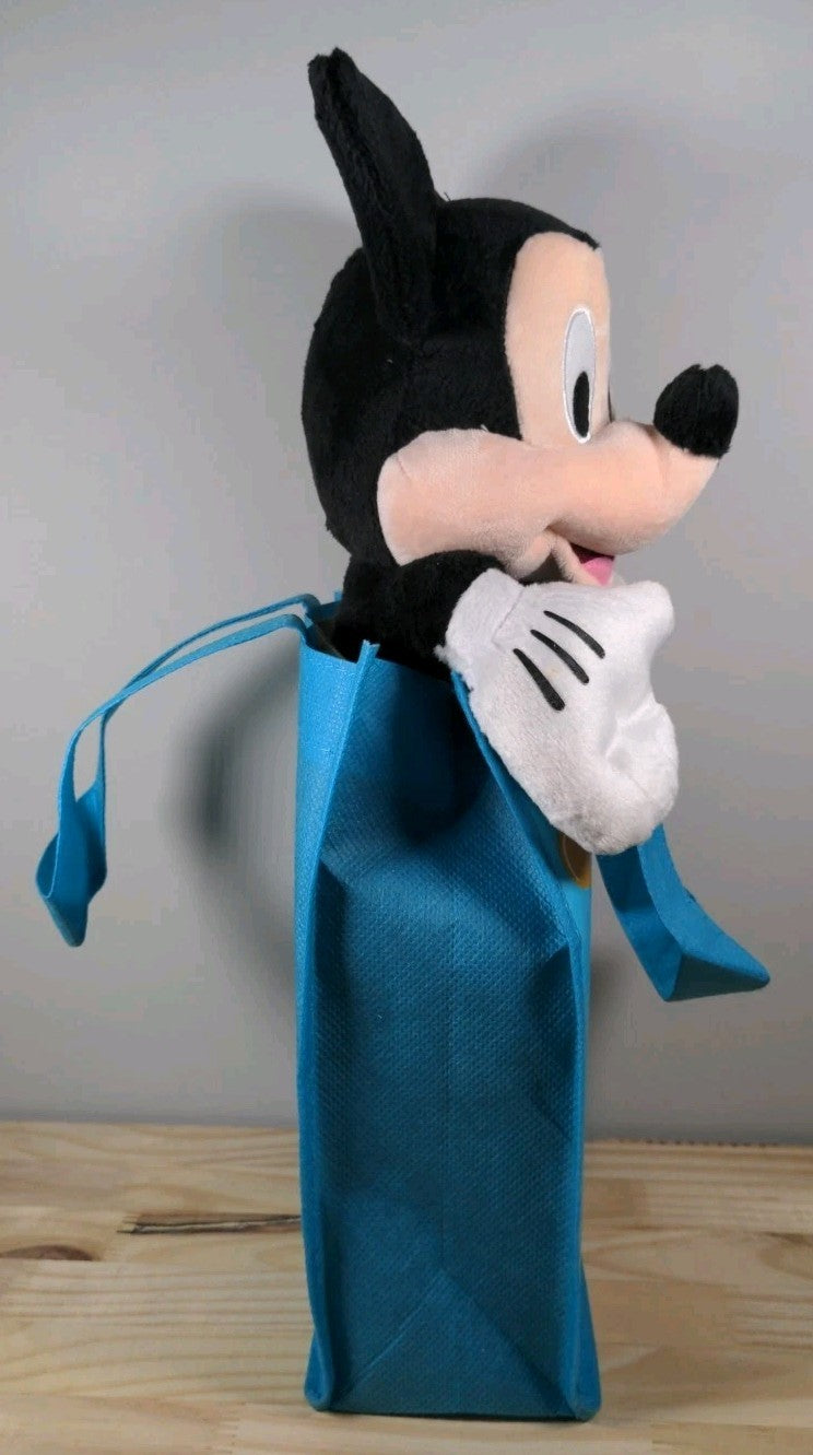 Disney Mickey Mouse Plush in Blue Tote Bag 12" Disney Collectible