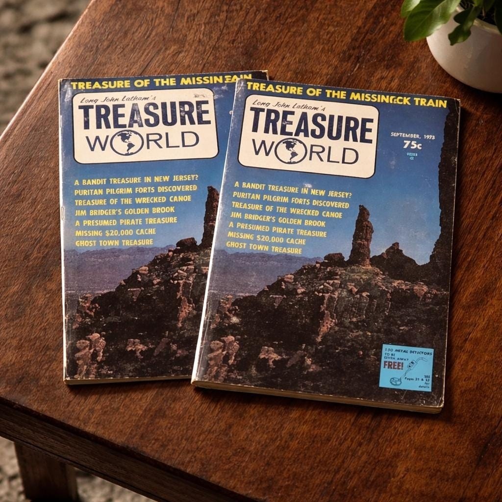 Vintage 1973 Treasure World Magazines Pair Long John Latham