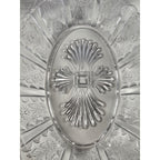 Vintage Clear Glass Sunflower Pattern Oblong Serving Bowl 9"