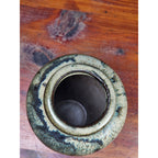 Small Drip Glaze Ceramic Vase Earth Tones Decorative Accent Piece