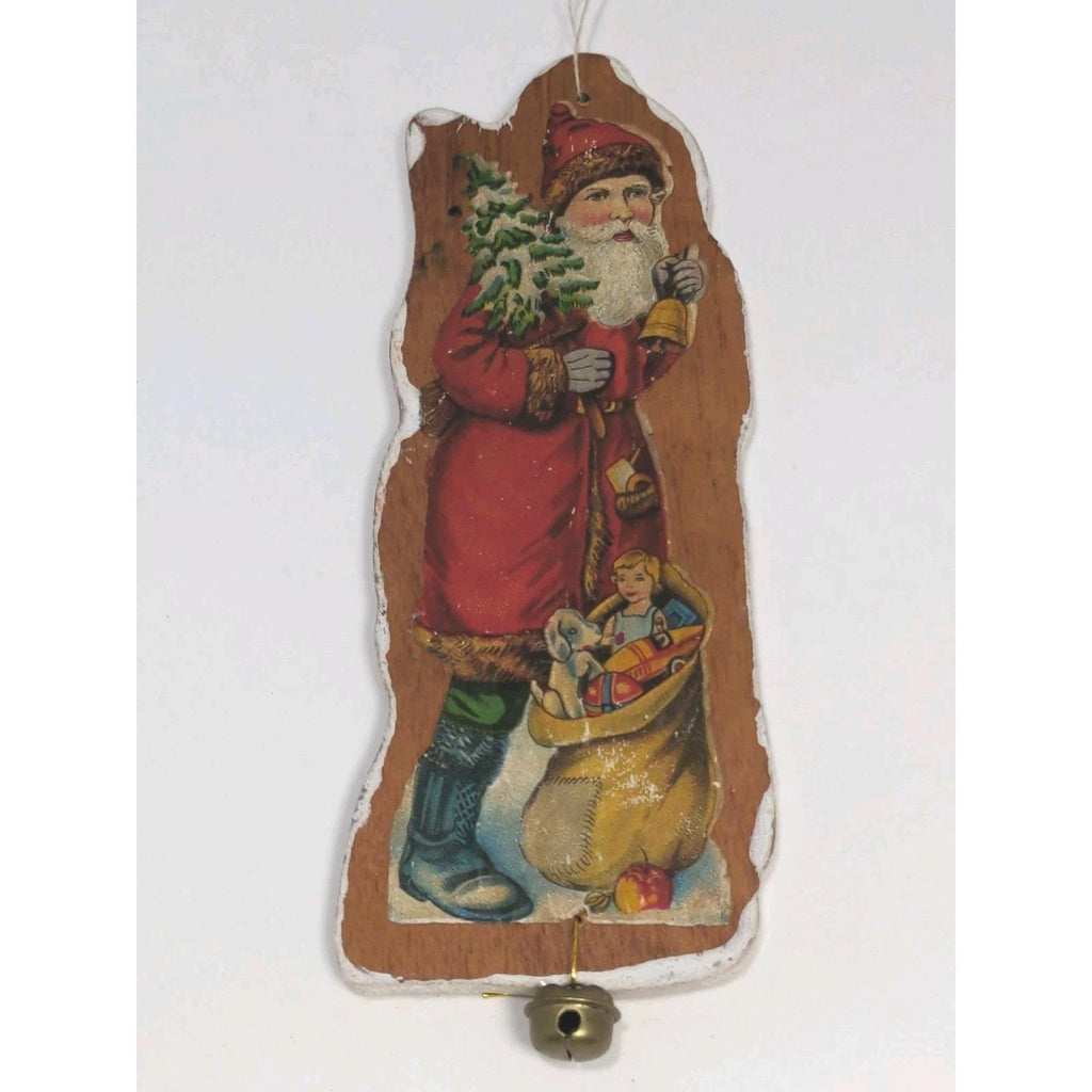 Vintage Kurt Adler Santa Wood Ornament 1982 Christmas