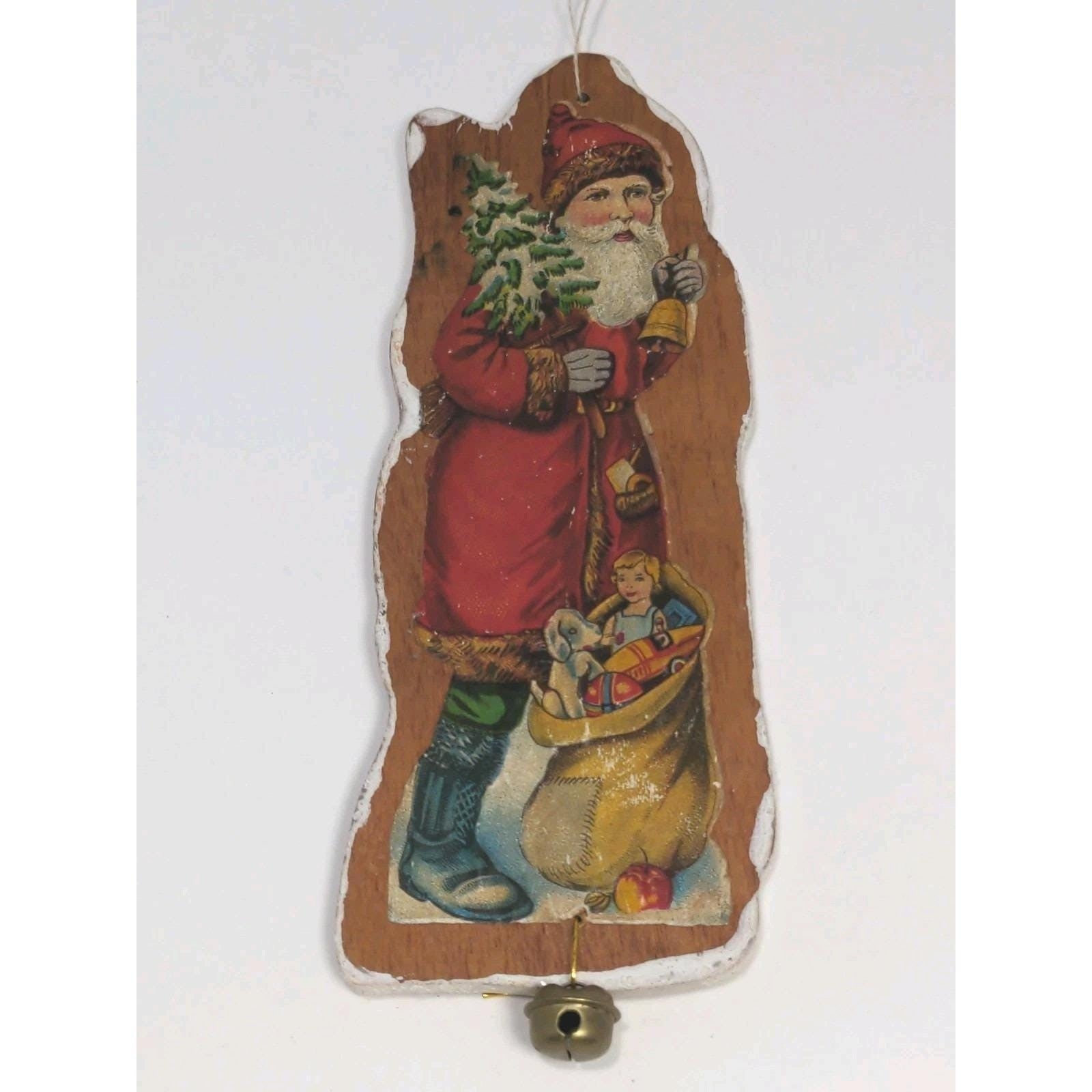Vintage Kurt Adler Santa Wood Ornament 1982 Christmas