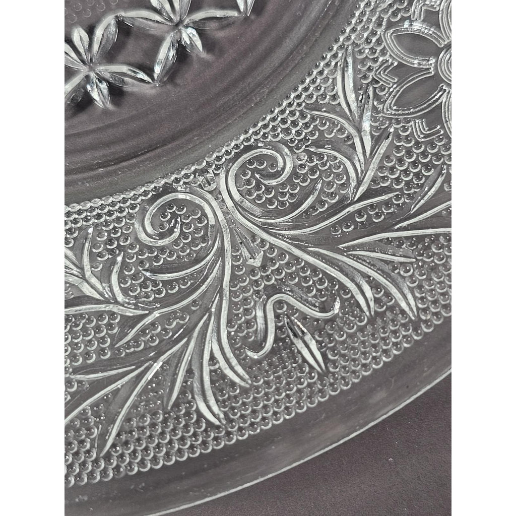 Anchor Hocking Sandwich Glass Plates Set of 2 Clear Pressed