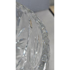 Vintage Cut Crystal Glass Bowl Starburst Pattern Scalloped Rim