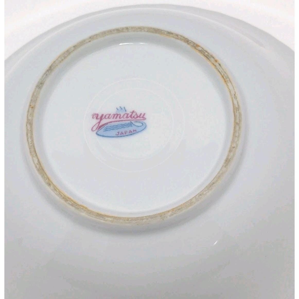 Vintage Yamatsu Japan Floral Porcelain Bowl Scalloped