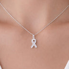 Vintage Sterling Silver Ribbon Pendant Necklace Small Charm