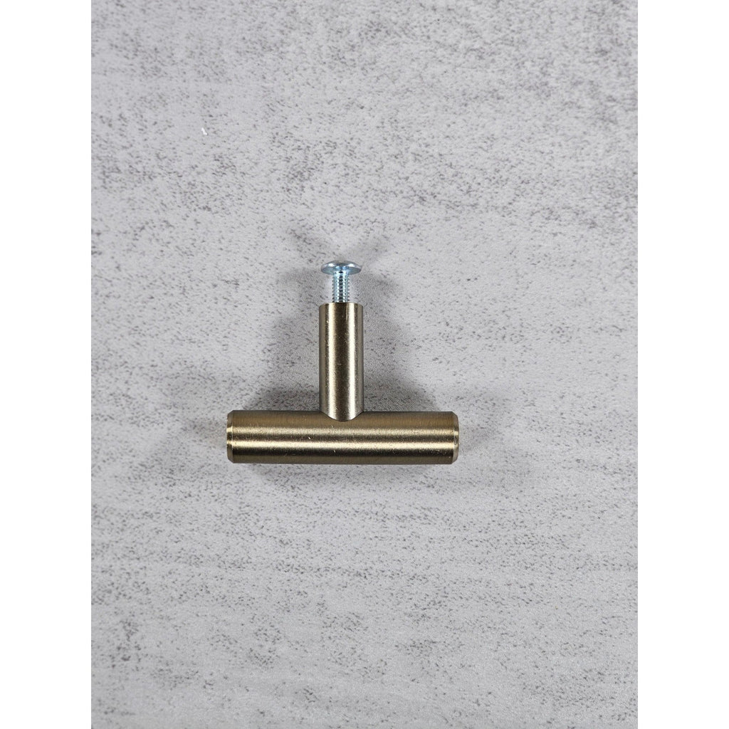 Brushed Brass T Bar Cabinet Knob Modern Drawer Pull Handle